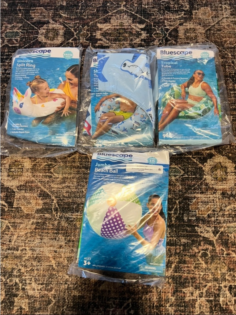 Bluescape Assorted Inflatable Pool Toys - Unicorn, Shark, Tropical, Beach Ball